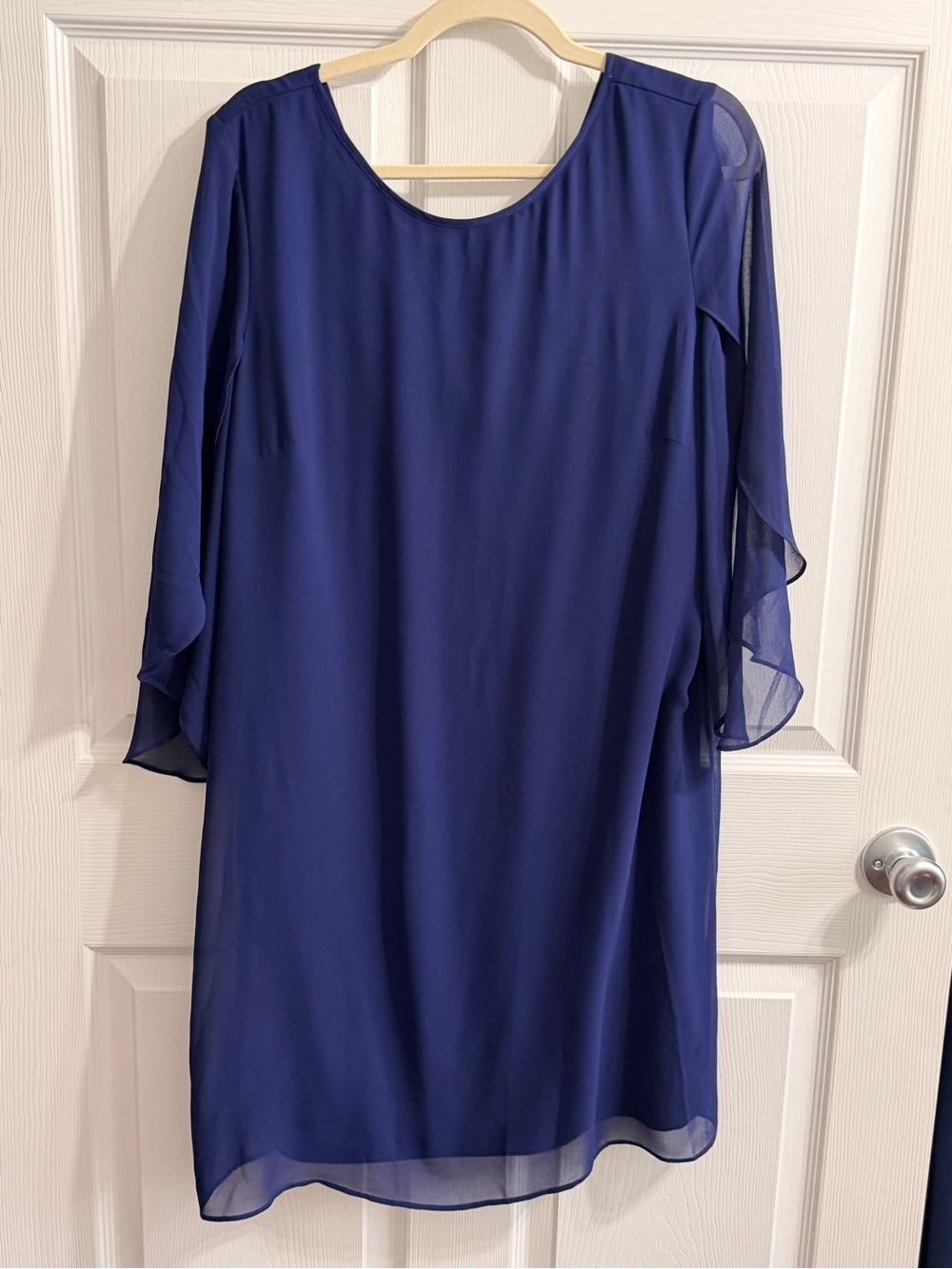 Style & Co. Royal Blue Chiffon Sleeve Shift Dress